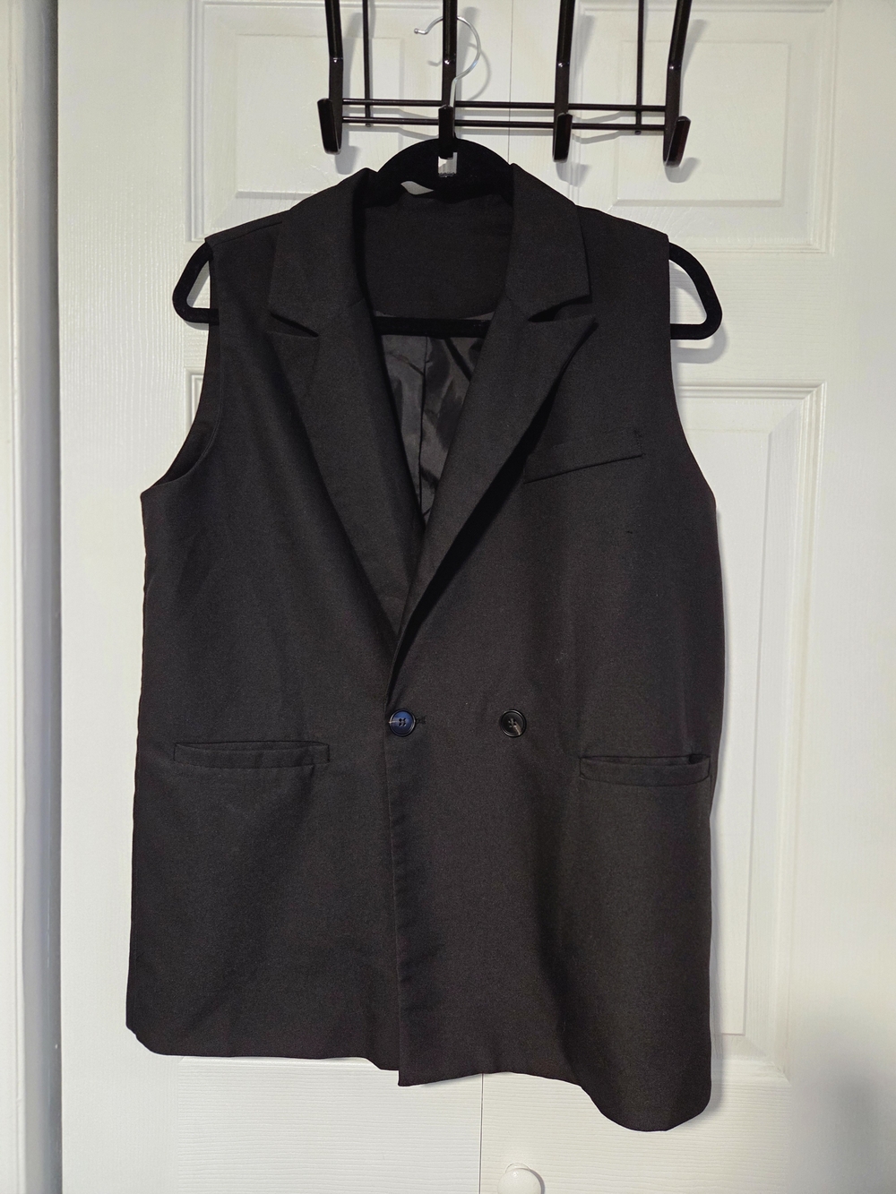 SHEIN Black Sleeveless Blazer Jacket